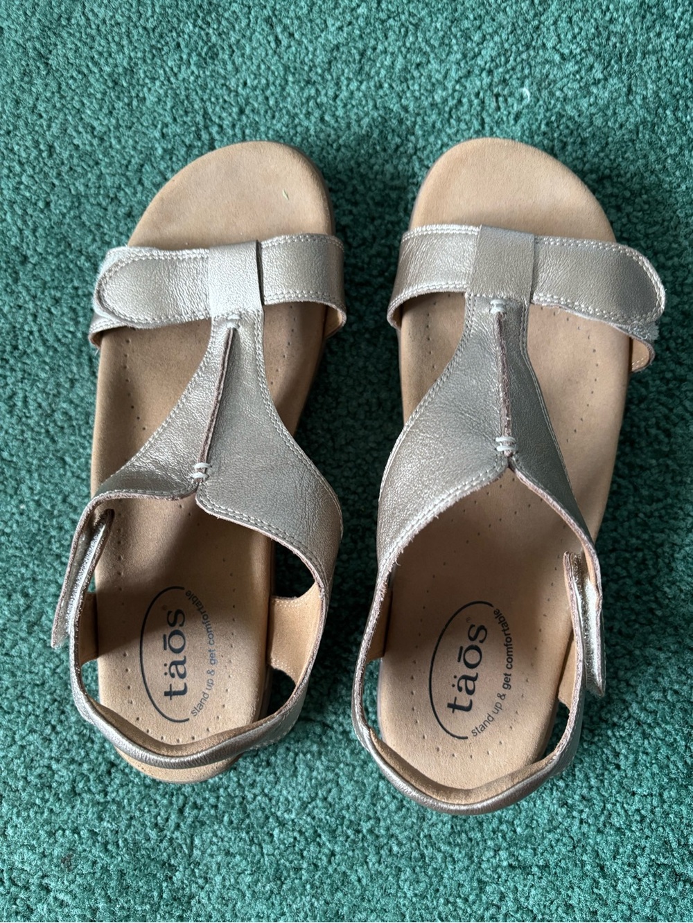Taos Footwear Metallic champagne Comfort Sandals